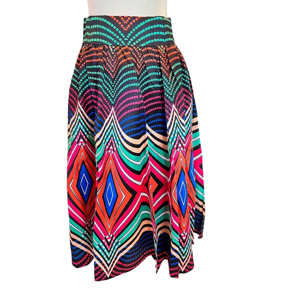 # A106 - N By NANCY Dopamine Multicolor Geometric Print Skirt NWT Size M